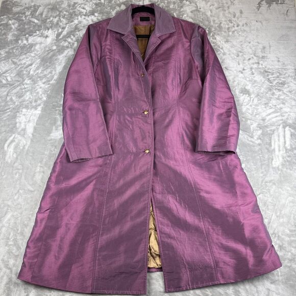 Victor Tung SF Long Jacket Women's M Purple Mauve Iridescent Silk Couture (1061) - Picture 1 of 11
